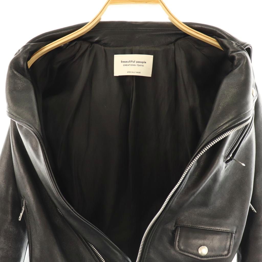 ビューティフルピープル beautiful people leather THE | a riders jacket キッズ ライダースジャケット レザージャケット 羊革 160 ブラック |ES OS STEELWINDOWSANDDOORS_COM