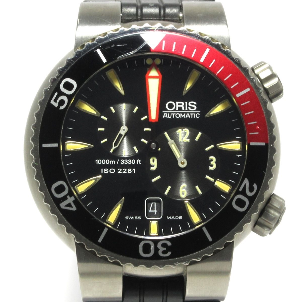 ORIS(オリス) 腕時計 TT1 ダイバーズ 649-7541 メンズ チタニウム/ラバーベルト 黒 - メルカリ