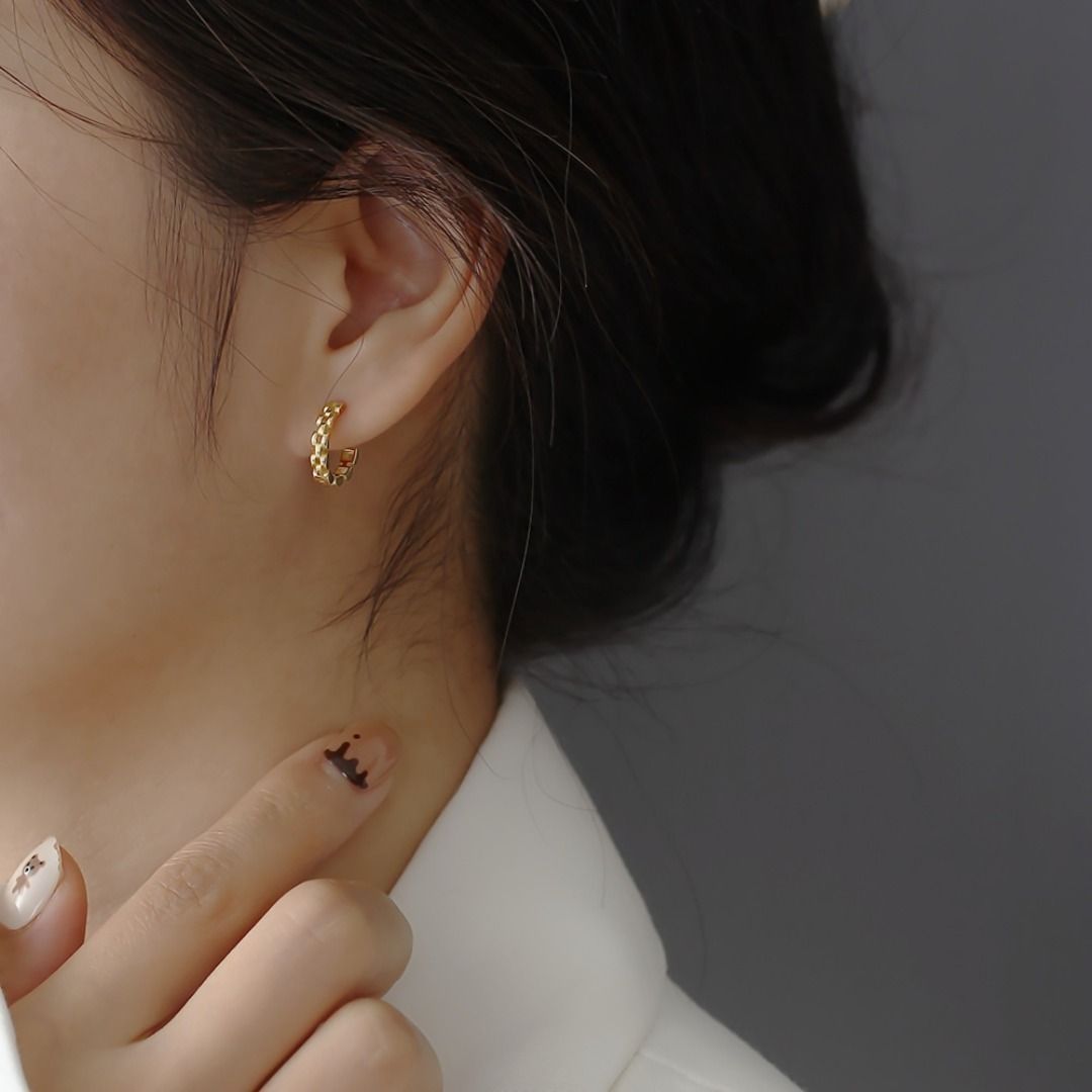 高級！！フープピアス イエローゴールド　S925 ピアス　k18コーティング ピアス フープピアス 18k ゴールド k18 18金 5×10 地金ピアス