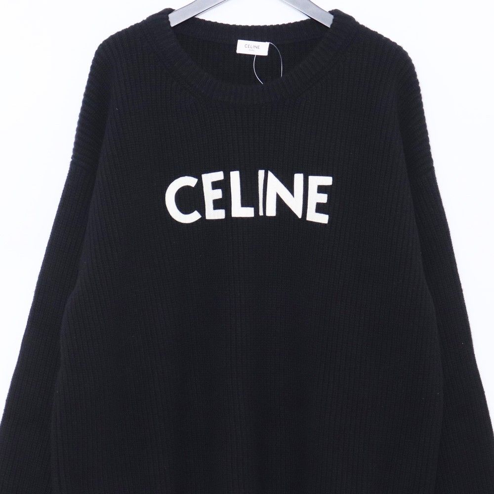 CELINE ブラック リブ編み セーター