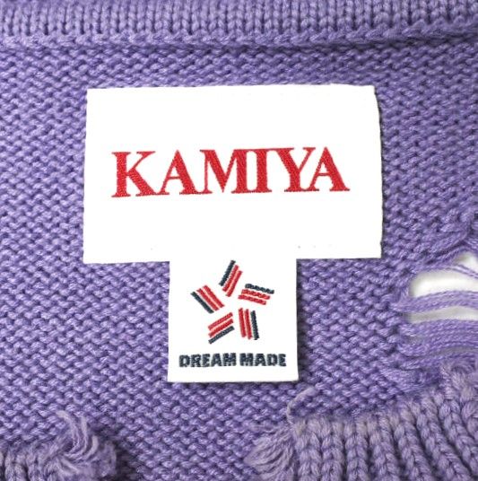 KAMIYA カミヤ 23AW Destroyed Long Sleeve Knit T-shirt 星条旗