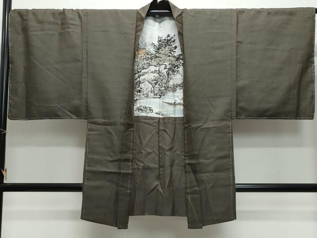 平和屋着物○男性 紬 アンサンブル 100亀甲 正絹 逸品 未使用