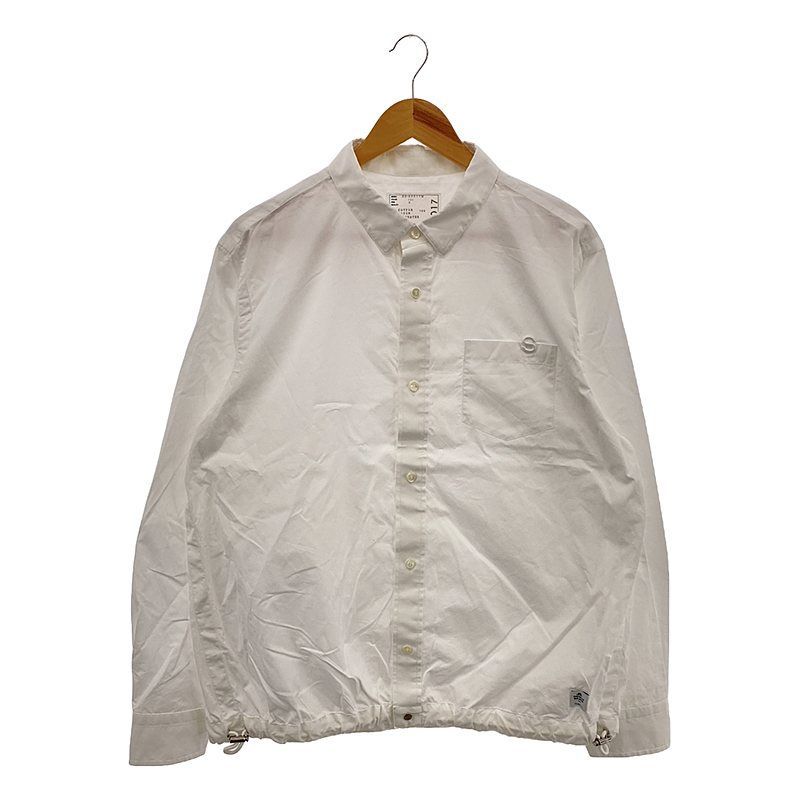 【美品】  sacai / サカイ | 2023SS | Thomas Mason S Cotton Poplin L/S Shirt トーマスメイソン S刺しゅう コットンポプリン ドローコードシャツ | 3 | ホワイト | メンズ