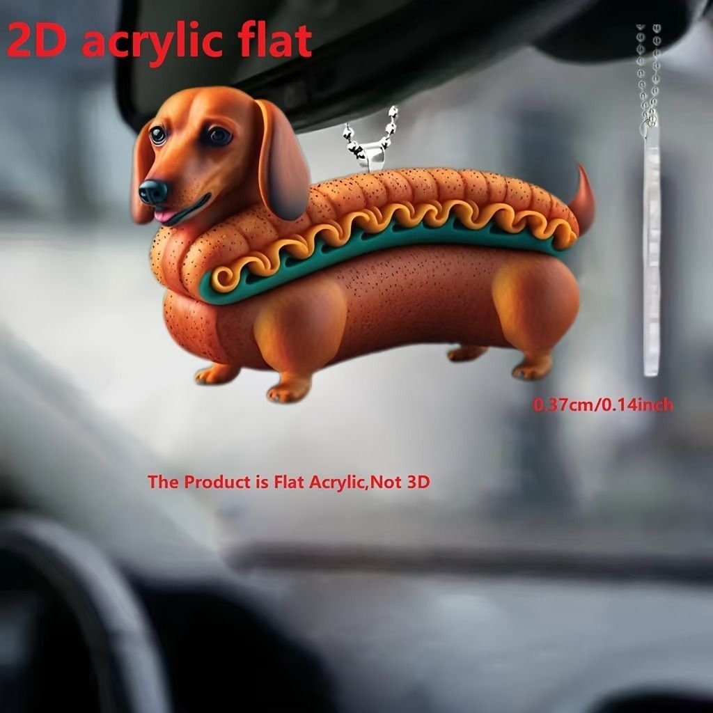 キーホルダー いぬ ダックスフンド かわいい 2D アクリル 8cm