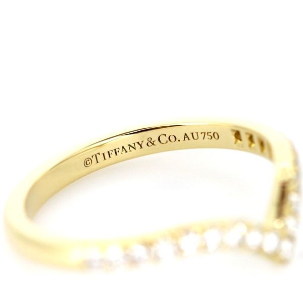 ティファニー ソレストV ダイヤモンド バンド リング 19P K18YG 8号弱