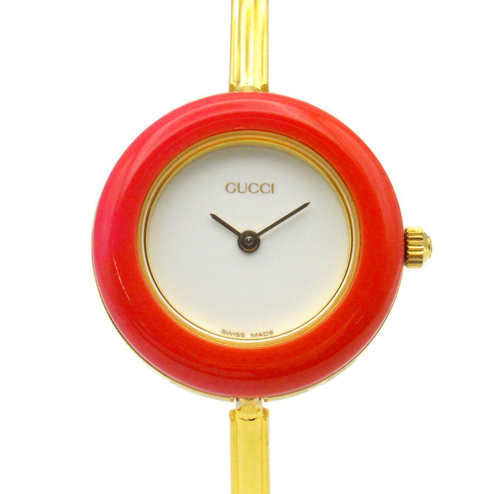 marla⭐︎レア‪☆Gucci チェンジベゼル グッチ GUCCI 腕時計 チェンジベゼル 11/12.2 ホワイト GP（ゴールド