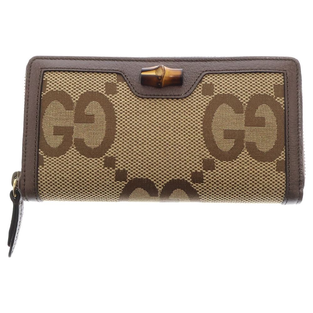 GUCCI (グッチ) ジャンボGG バンブー ロングウォレット 長財布