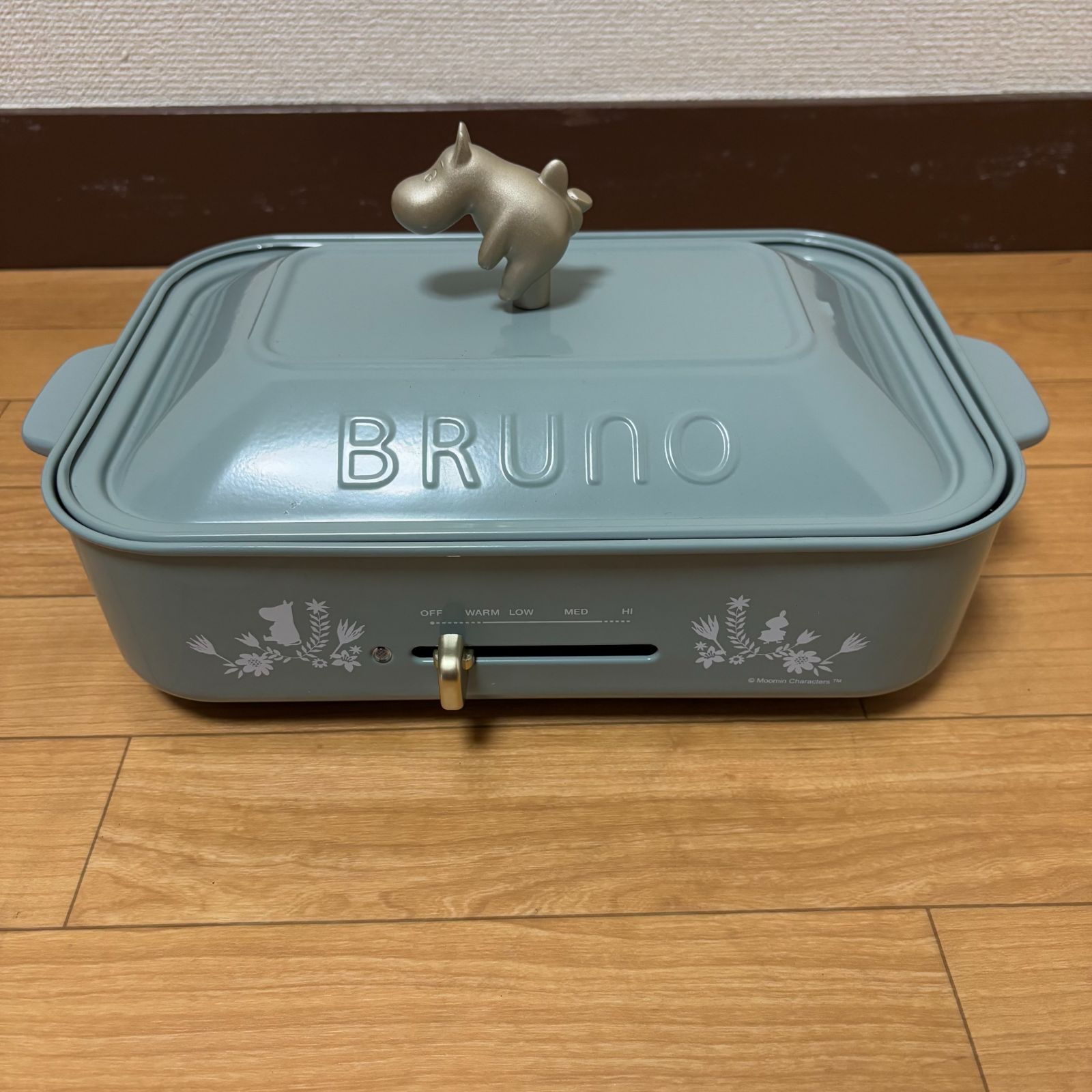 BRUNO×ムーミン コンパクトホットプレート ブルーグリーン