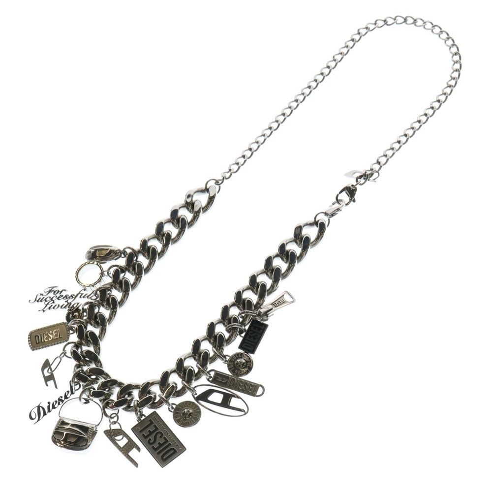 DIESEL (ディーゼル) STAINLESS STEEL CHARM CHAIN NECKLACE