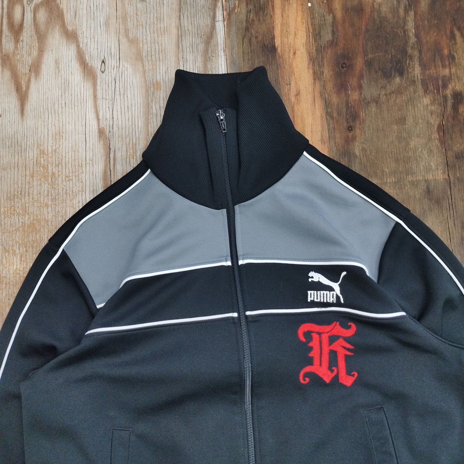 80s PUMA プーマ トラック ジャケット ジャージ ブラック オールド 