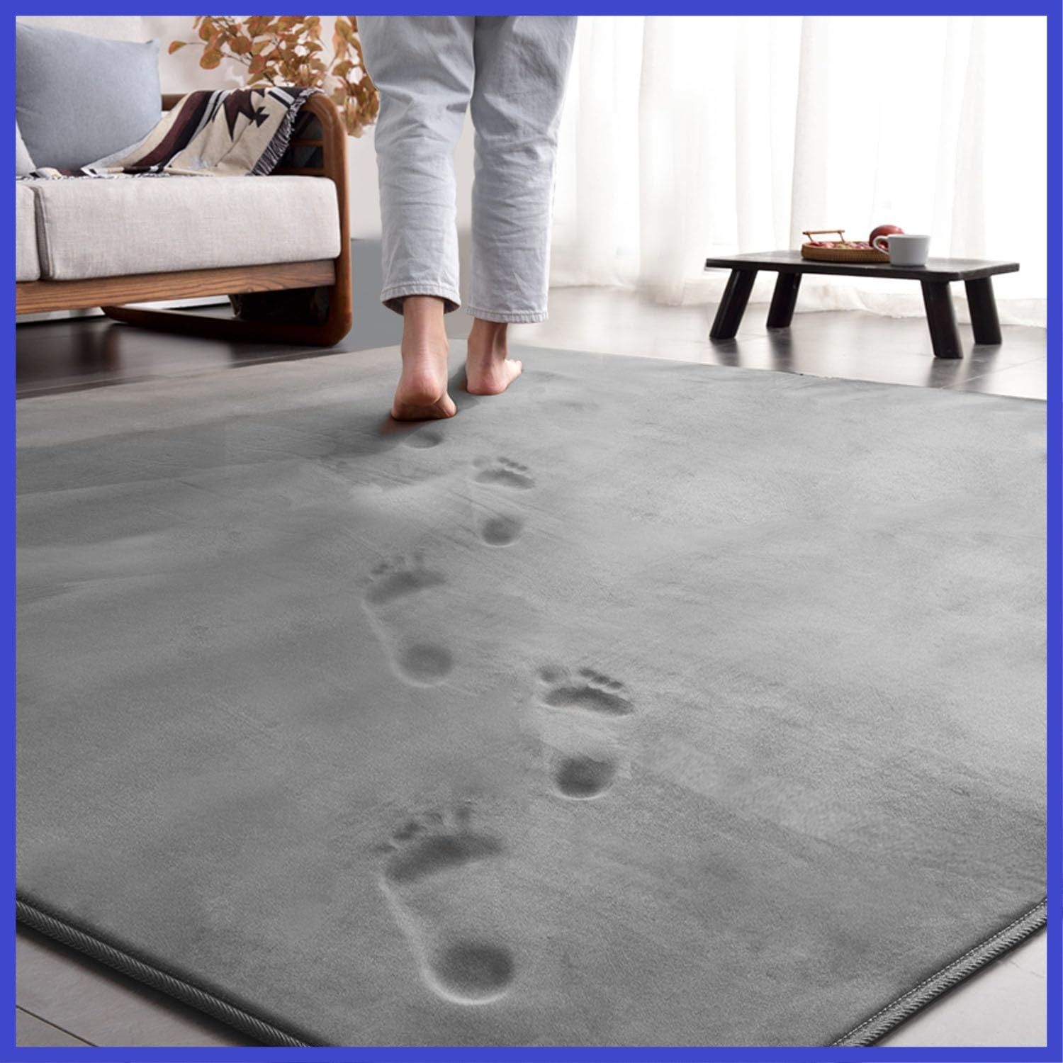 aicomri カーペット ラグマット ラグ 低反発 3畳 厚手15mm 190x240cm 洗える じゅうたん 厚い ホットカーペットカバー 滑り止め付 撥水加工 防ダニ 抗菌 床暖房ホットカーペット対応 フランネル らぐまっと グレー