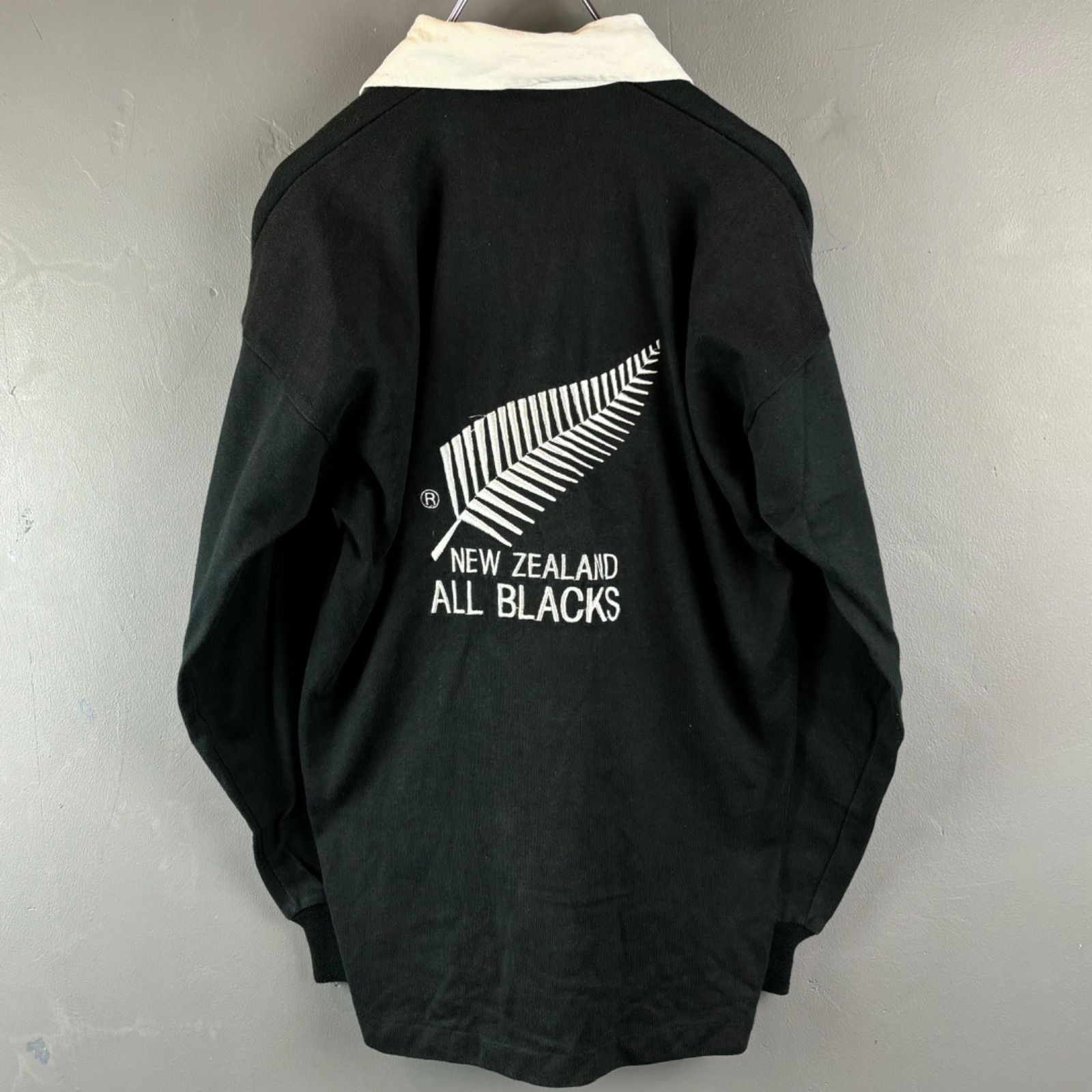 オーストラリア製 Canterbury of New Zealand ALL BLACKS Rugby Shirt カンタベリー オールブラックス  長袖 ラガーシャツ ジャージ ブラック ワッペン 刺繍 - メルカリ