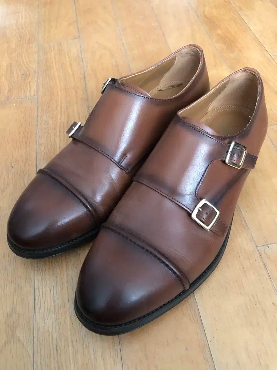 ZARA ザラ クラシック ダブルモンク ストラップ シューズ ヴィンテージ ブラウン 280
