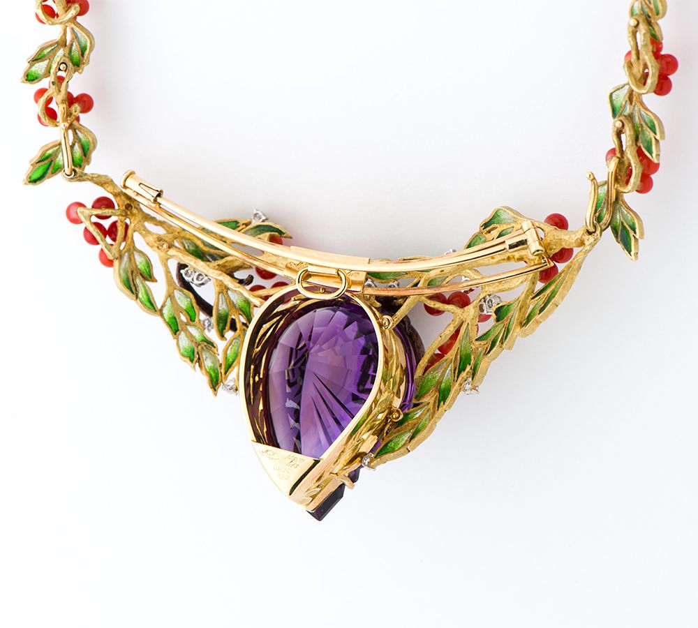 中嶋 邦夫 ニックスファクトリー In The Garden ロータス ピンクサファイア計0.15ct ダイヤ 計0.13ct K18YG ネックレス 中嶋 邦夫 ニックスファクトリー In The Garden フラワーベース ピ