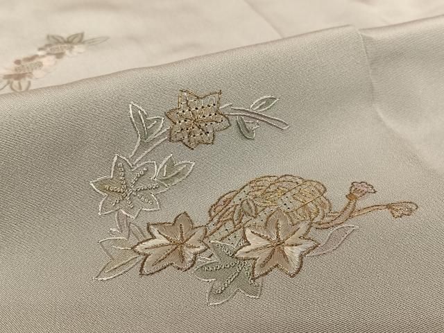 o*3様 単衣 逸品 総刺繍 中国三大刺繍 汕頭刺繍 一つ紋 正絹 T-5741 o*3様 単衣 逸品 総刺繍 中国三大刺繍 汕頭刺繍 一