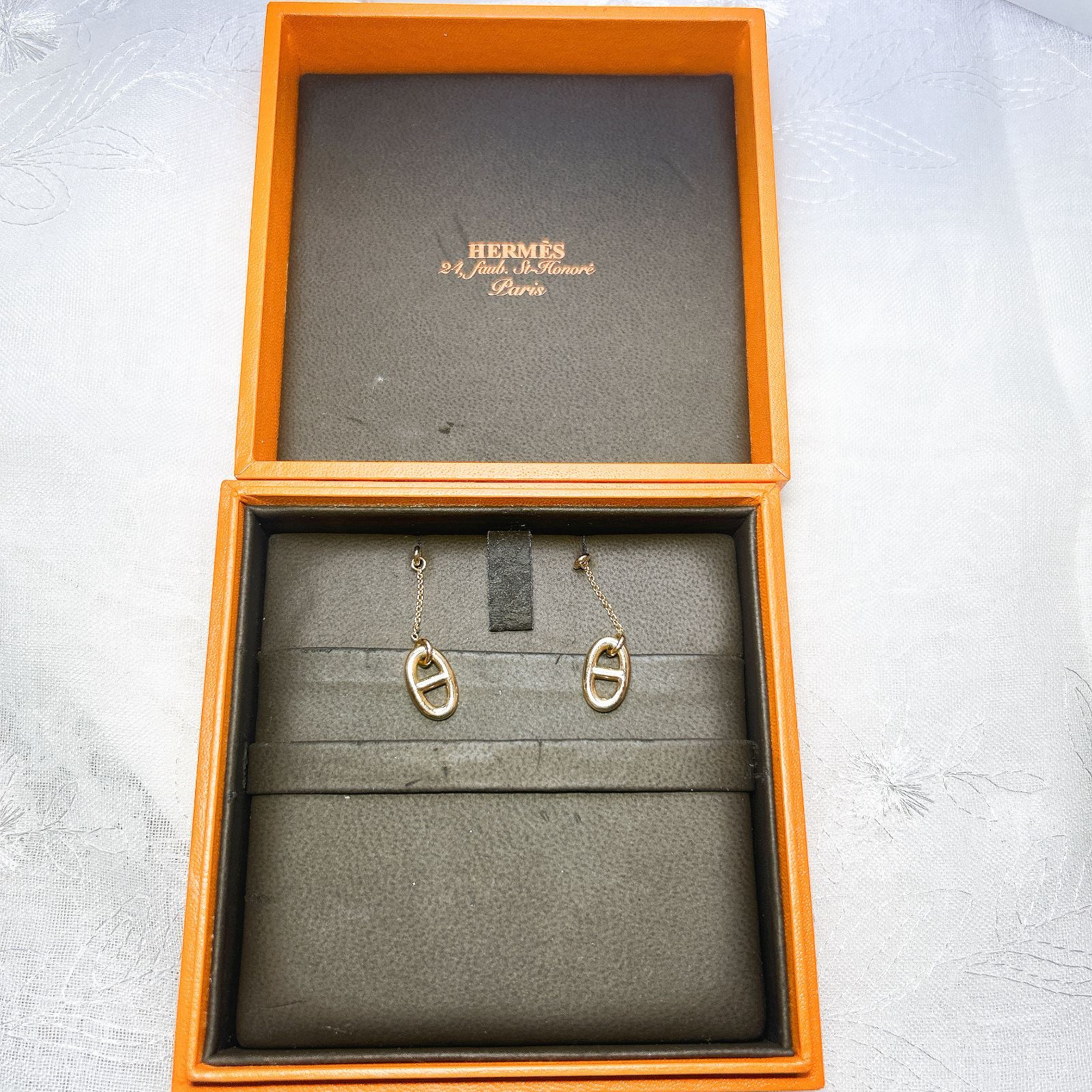 750 K18 Hermès エルメス H 型ピアス