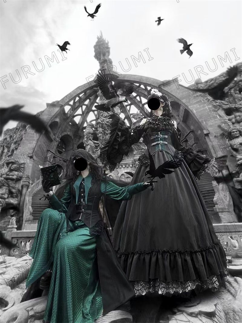 ♥ ロリータ 王子スタイル ゴシックロングワンピース 暗黒系 ゴシック調 エレガントハロウィンコーデ おしゃれ 貴族風 コスプレ 長袖 ドレス 2025年 レディース IMPECCABLEHEALTHCARESERVICES_COM