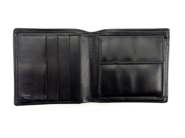 カルティエ 二つ折り 財布 パシャ ブラック レザー Cartier ショップ
