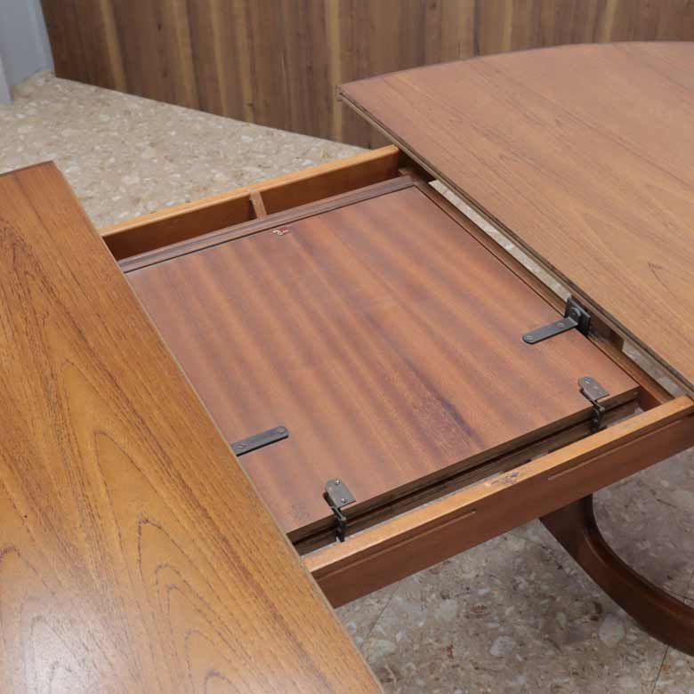 ダイニングテーブル 伸長式 G-plan イギリス チーク ホエールレッグ