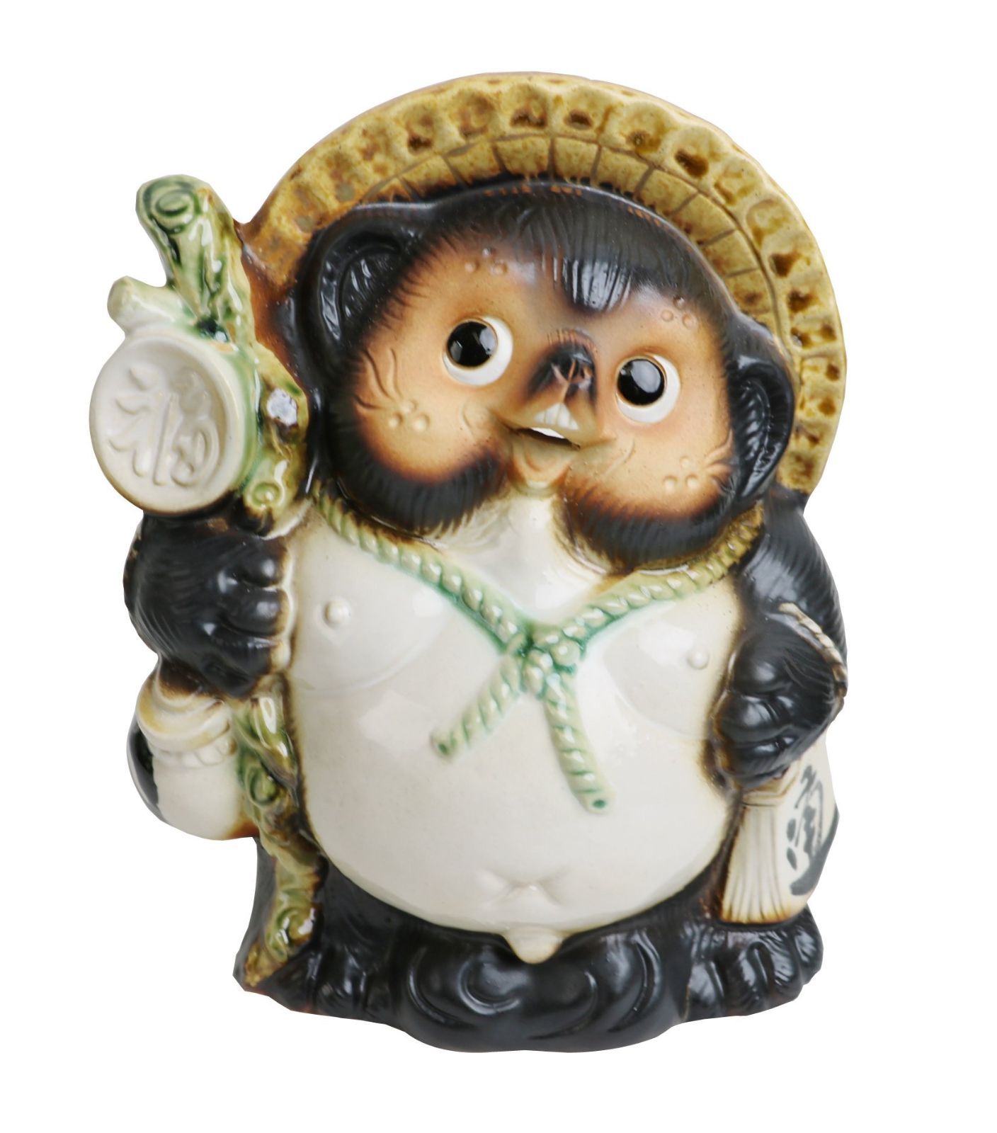 幕末明治頃 福々しさタップリな京焼タヌキ 縁起物 骨董 茶道具 置物