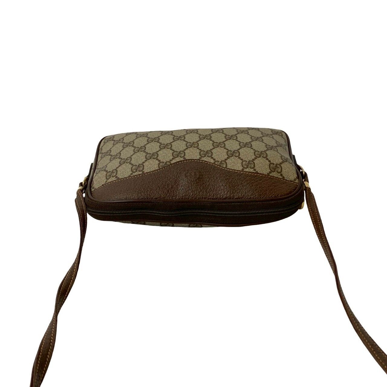 極 美品 オールドグッチ GG ロゴ レザー ショルダーバッグ ポシェット 極 美品 GUCCI グッチ オールドグッチ ヴィンテージ GG ロゴ