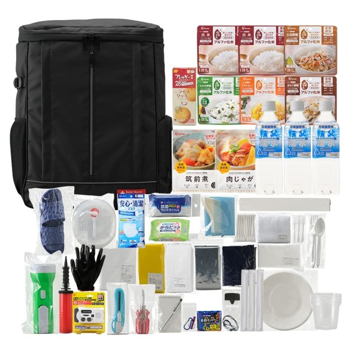 5営業日で発送 IRISOHYAMA アイリスオーヤマ アイリスオーヤマ 防災セット 食品付き 1人用 43点 NBS1-43 簡易トイレ マスクあり 災害セット 非常用 保存食 保存水