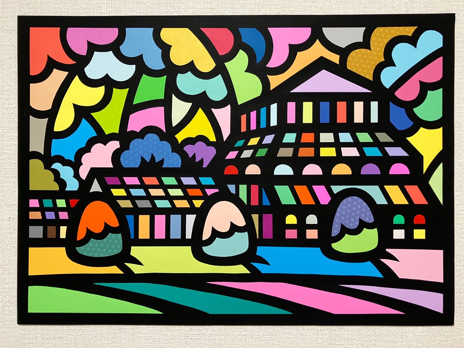 A2 size 081-2 Glasgow Botanic Gardens2” 2025 594mm×420mm Pop Art 現代アート グラスゴー Glasgow フレームなし