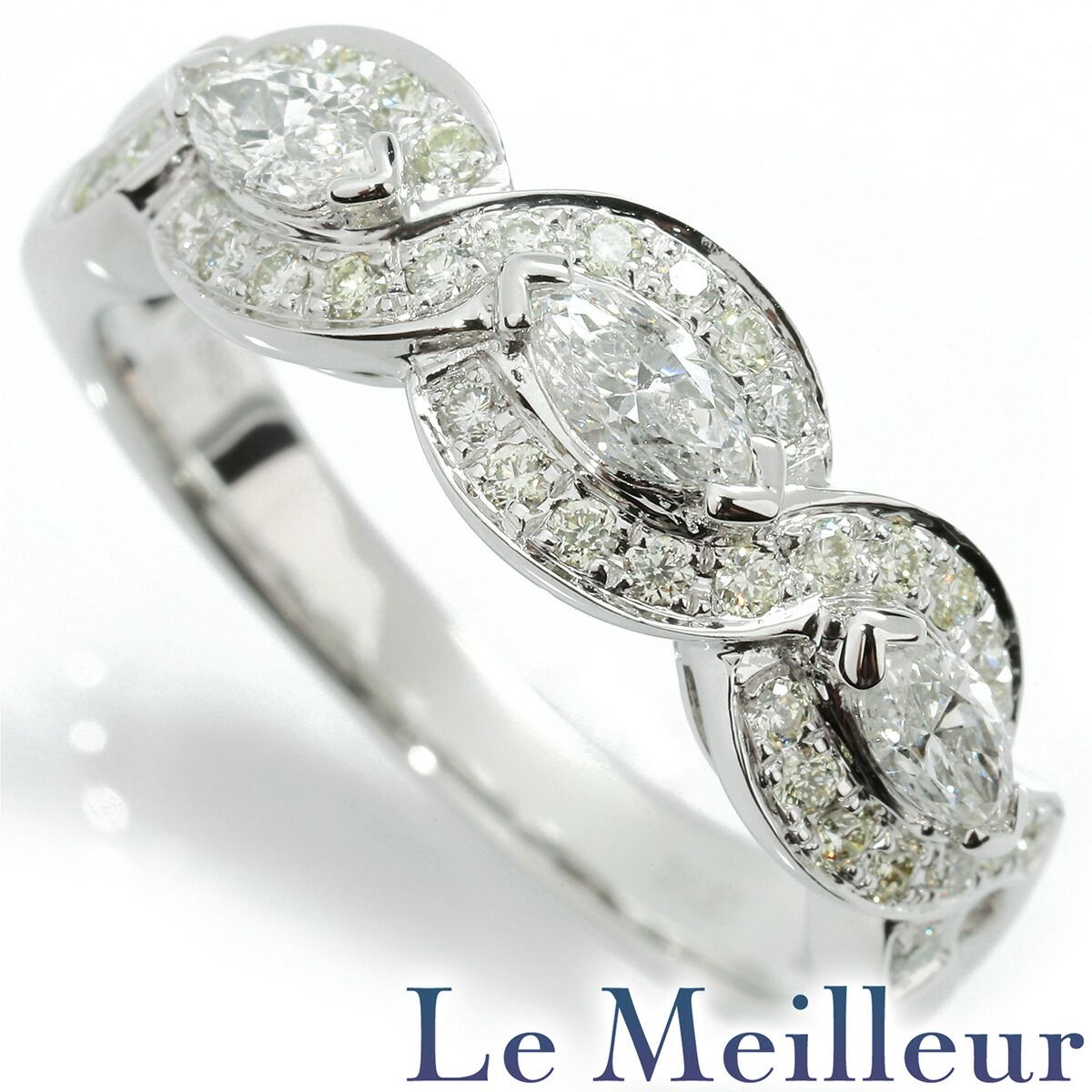 ダイヤモンド 0.83ct ホワイトゴールド K18WG リング 指輪 15号 中古  