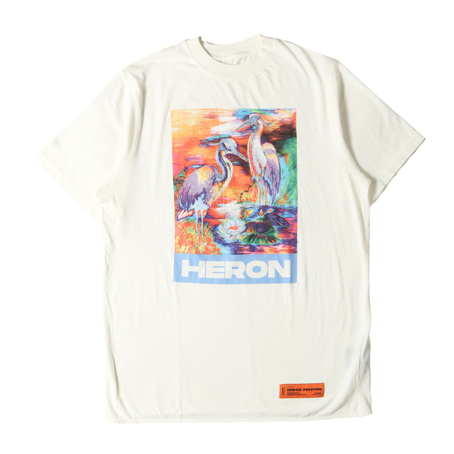 HERON PRESTON ヘロン プレストン Tシャツ サイズ:S / 20SS バード グラフィック クルーネック Tシャツ / ホワイト 白 / トップス カットソー 半袖【メンズ】【K4485】 新品】HERON PRESTON ヘロン プレストン Tシャツ サイズ:S / 20SS