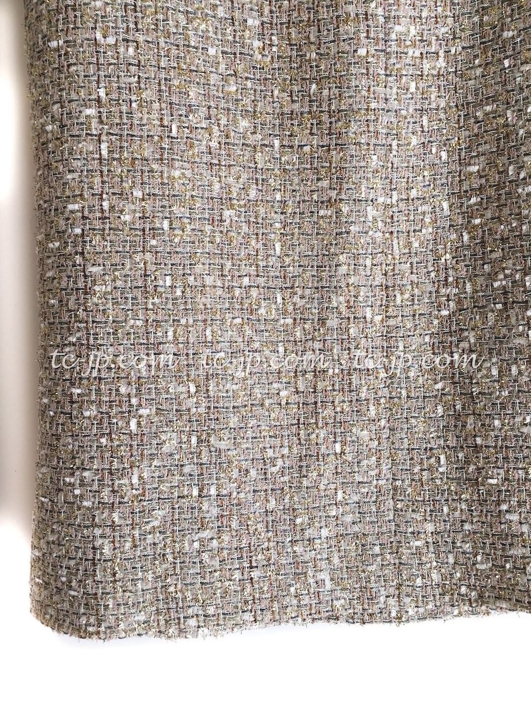 シャネル スカート CHANEL ベージュ メタリック コットン ルサージュ  