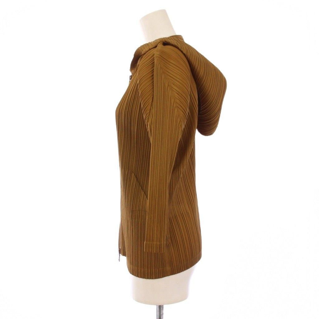 PLEATS PLEASE イッセイミヤケ 紺ネイビー　春パーカー　サイズ4 PLEATS PLEASE イッセイミヤケ 紺ネイビー 春パーカー サイズ4