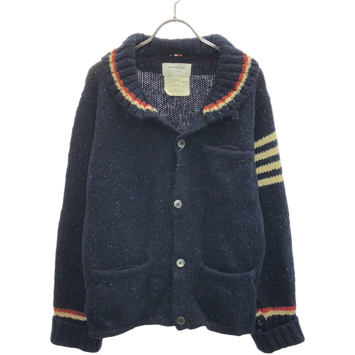 THOM BROWNE トムブラウントリコロールネイビー パーカー SIZE 1 THOM