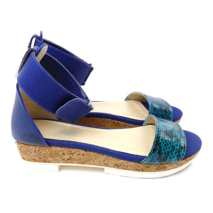 JIMMY CHOO ターコイズ サンダル 37 ジミーチュー ターコイズ サンダル