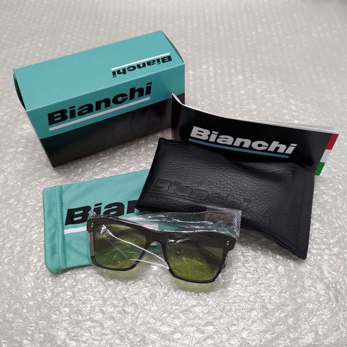 未使用】ビアンキ BIANCHI ハンドメイドサングラス Black/Green 調光