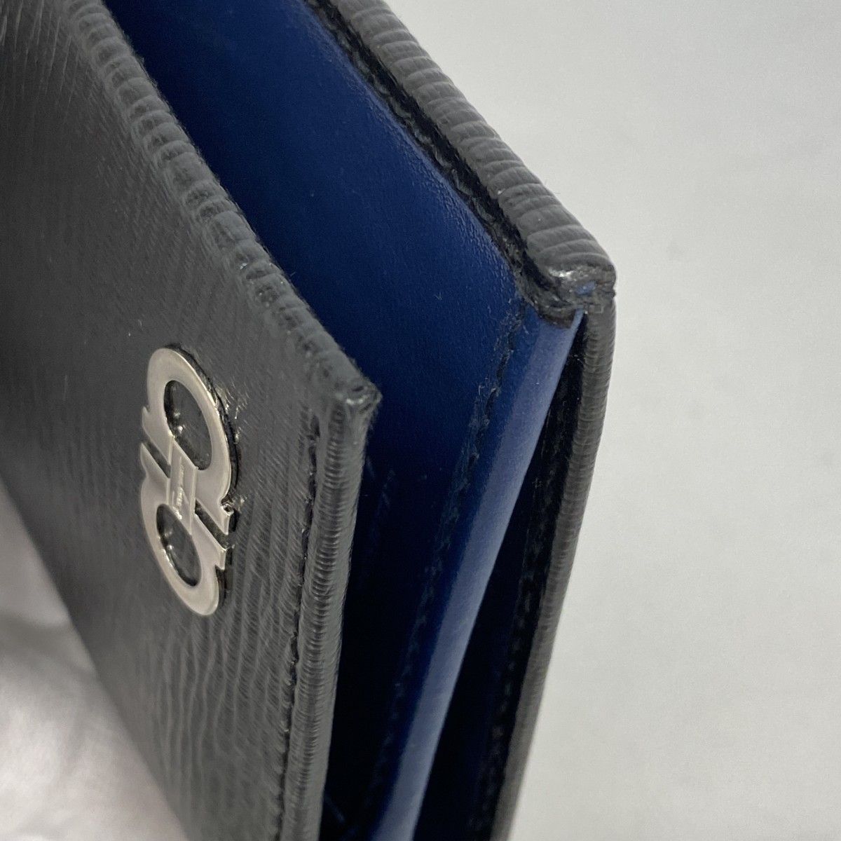美品　サルヴァトーレ　フェラガモ　ガンチーニ　長財布　グレインレザー　ブラック FERRAGAMO フェラガモ Salvatore Ferragamo 財布 長財布