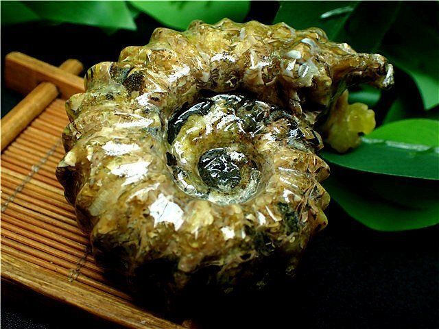 ☆貴重－アンモナイト縫合線オパール化石標本B84U3/137U46D