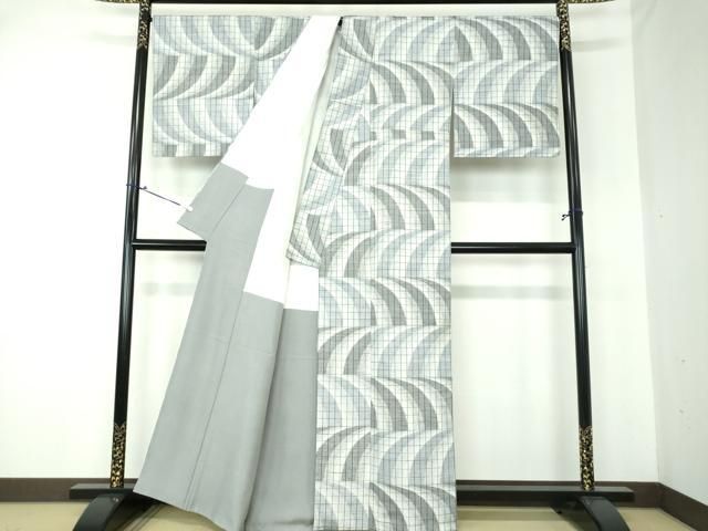 平和屋着物○伝統工芸士 玉虫正直氏作 玉虫公房 手織の里 紙布 紬 米沢  