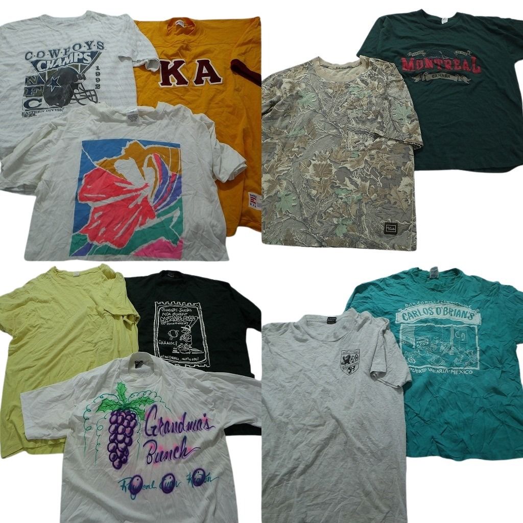 古着卸 まとめ売り ～90s　オールド 半袖Tシャツ 10枚セット (メンズ XL )  プロチーム NFL カウボーイズ 迷彩 リアルツリー MU9447