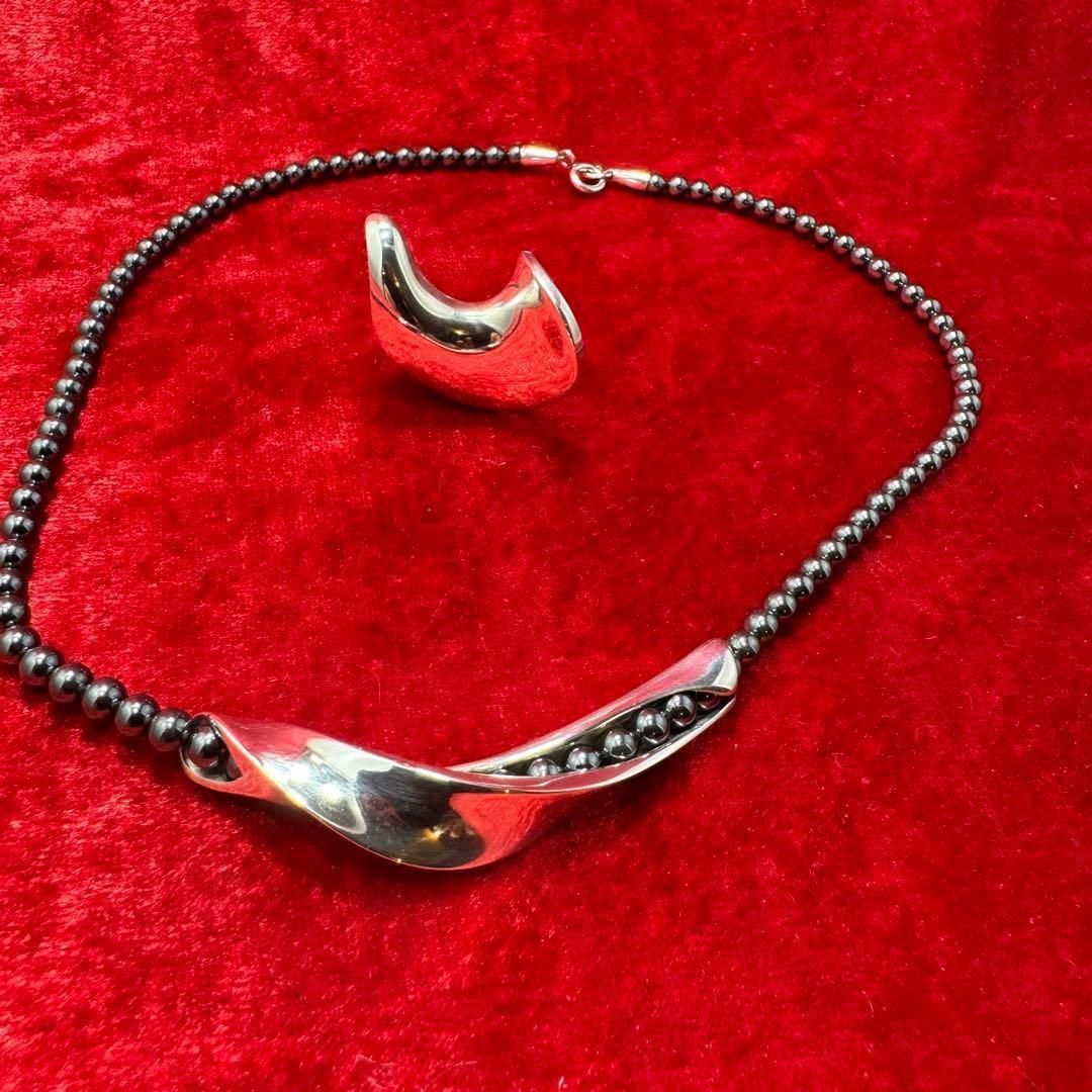 ジョージジェンセン ハンスハンセン ヘマタイト ネックレス 925 3959