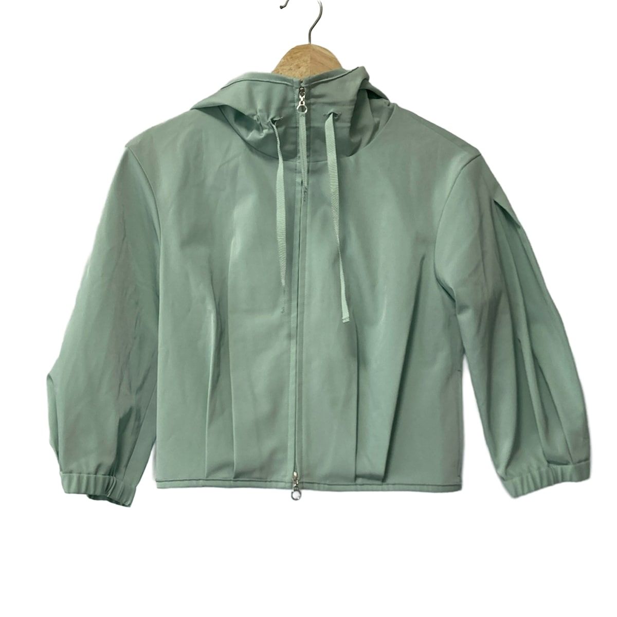フォクシーニューヨーク ブルゾン サイズ40 M レディース - 22882 ライトグリーン 七分袖|ジップアップ|ショート丈|春|秋