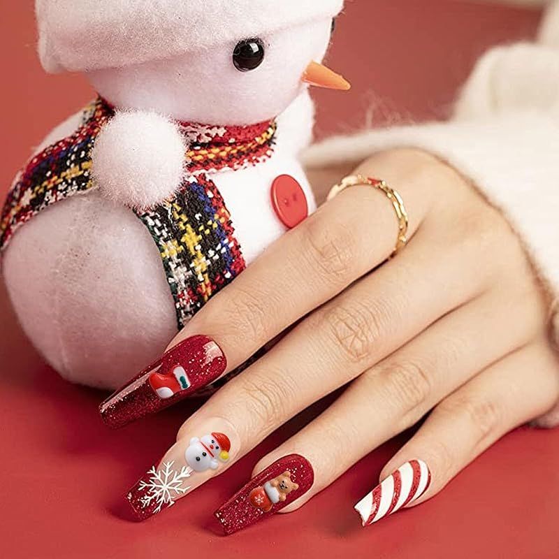 クリスマス ネイルパーツ 約100個入り 3D 可愛い サンタ 雪だるま