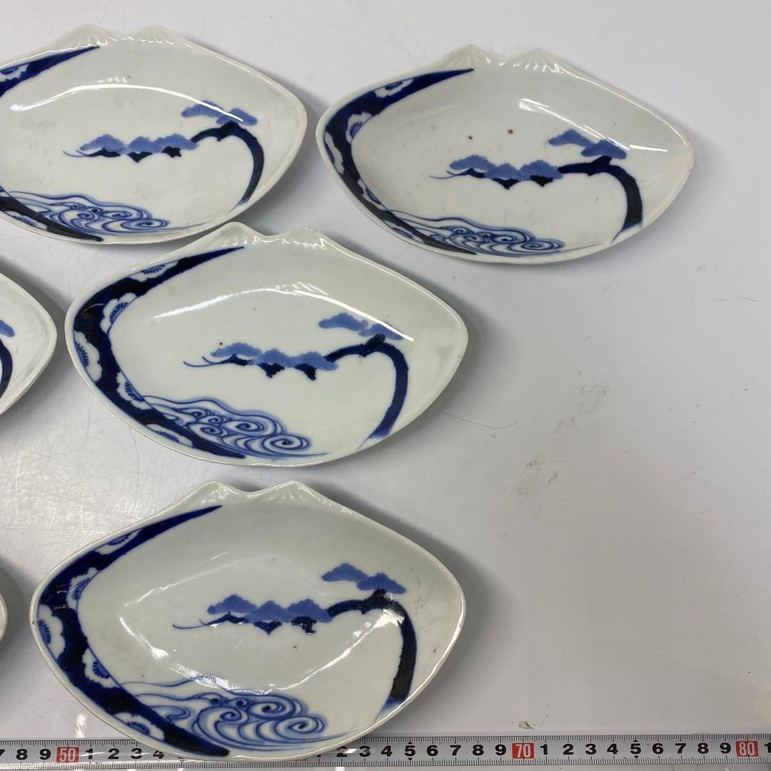 縁にざらつきあり】源右衛門窯 染錦 古伊万里風松絵 皿 3枚