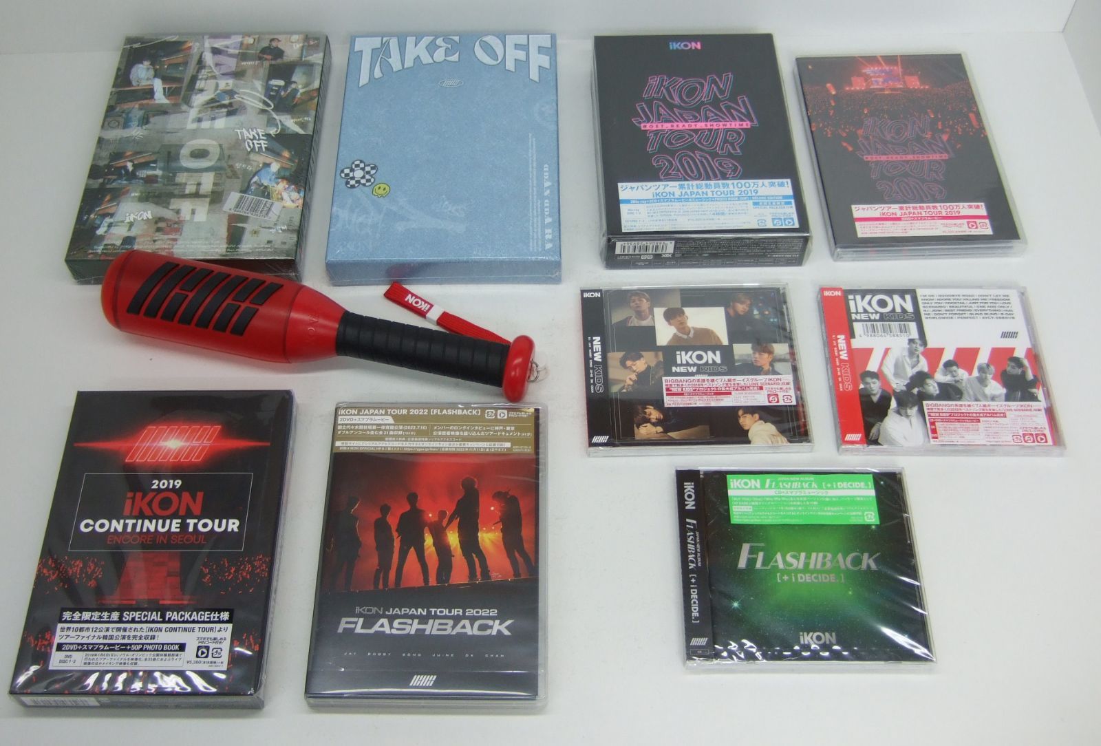 iKON DVD まとめ売り iKON CD・DVD・Blu-rayセット 未開封まとめ売り ペンライト付き