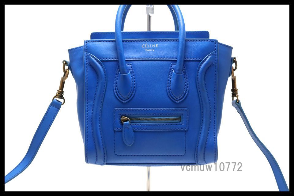 近年モデル 美 CELINE ラゲージ ナノショッパー レザー 2way ハンドバッグ セリーヌ 0619zr2920419