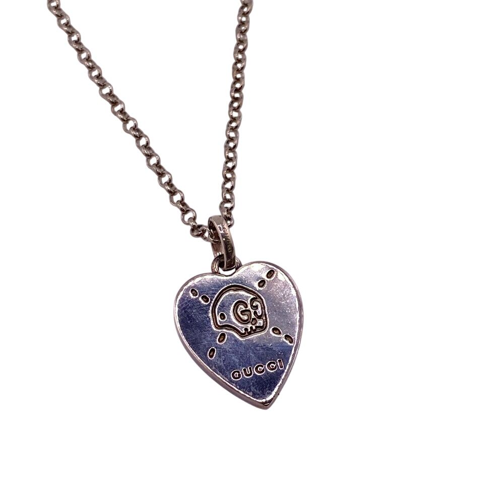 美品　GUCCI グッチ ゴースト プレート ハート ネックレス　正規品　箱袋付 美品 GUCCI グッチ ゴースト プレート ハート ネックレス 正規品 箱袋