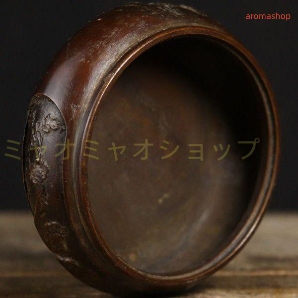 銅 細工 透かし彫り 双龍香炉 銅香炉 仏具 茶道具 香道具 工芸品 置物