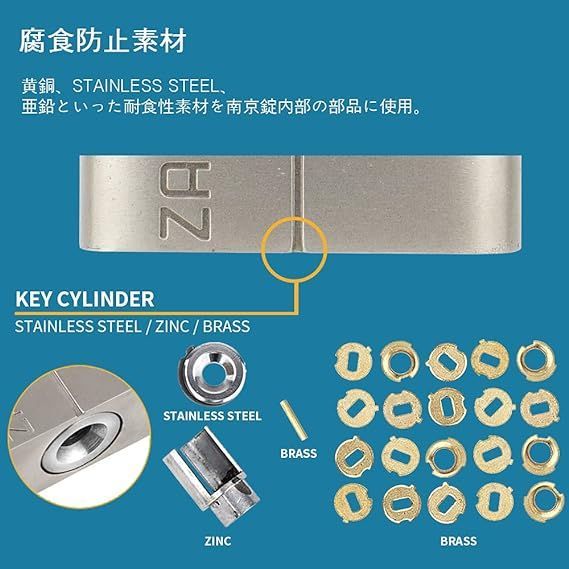 Zarker J55S keyed Padlock-ステンレススチール製ツル、コンテナ倉庫