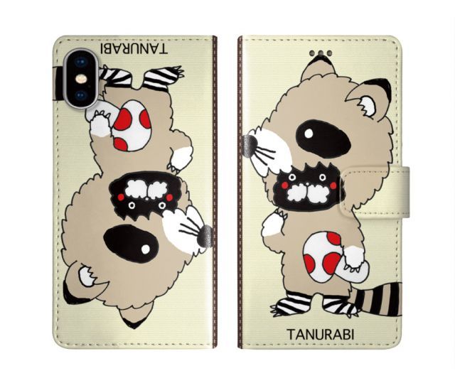 スカラー 手帳型 ケース Galaxy A55 5G SC-53E スマホケース 全機種対応 ギャラクシー SC-51E SC-51D SC-56C SC-56B SC-53B 手帳 カバー scolar 着ぐるみ タヌラビ キノコ ベージュ ダイアリー