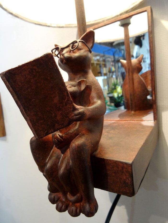 お取引 ☆新品 ウォールランプ 猫 ネコ ランプ 読書 親子ネコ 壁掛け