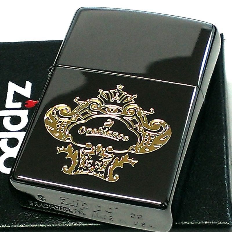 ZIPPO Orobinco ニッケルブラック＆ゴールド オロビアンコ 黒金 ロゴ